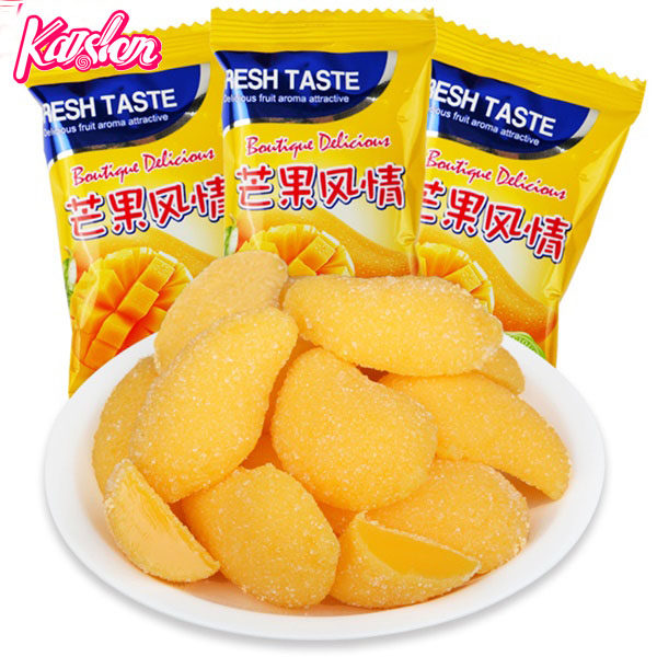 Big size chewy gummy mango soft candy