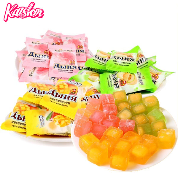 Russia packing style fruity jam filled soft candy