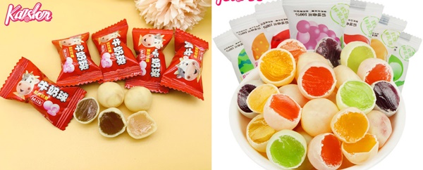 thai chew candy with different flavors