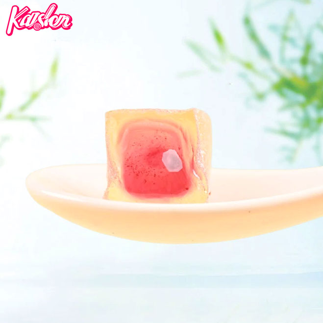 Cube shape fruit jam filled soft jelly gummy candy