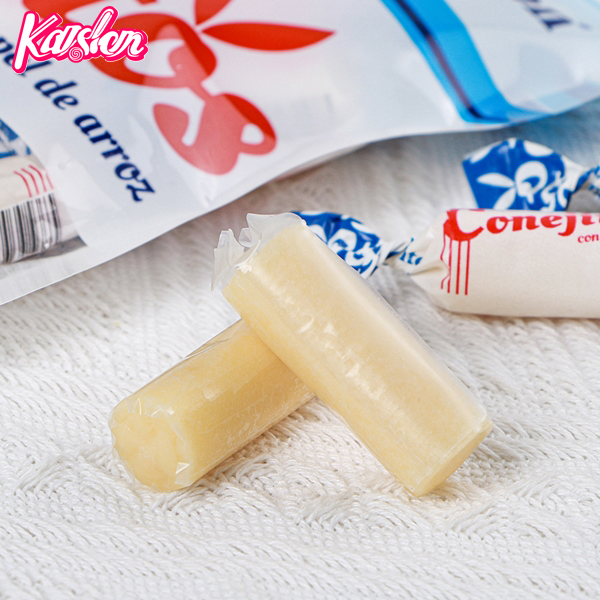 Edible rice paper milk candy