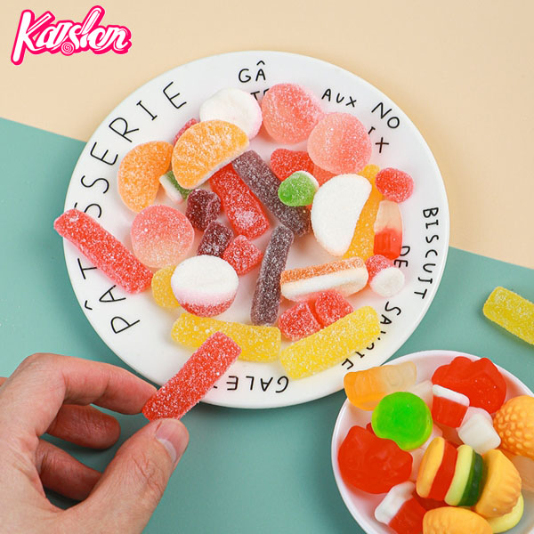 Assorted sour sweet gummy candy