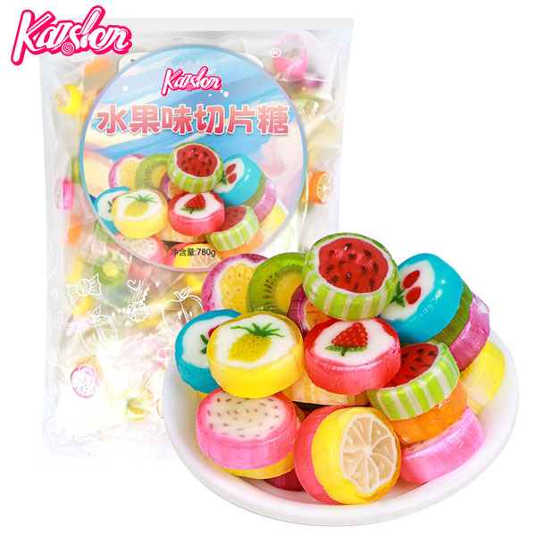 Slices pattern fruit hard candy